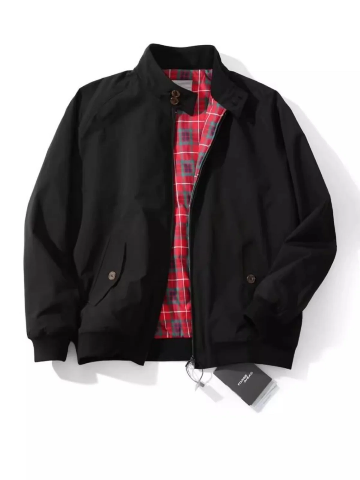 Ropa de trabajo americana Retro Hardman Flight Jaet Harrington primavera otoño Color puro versátil cuello levantado abrigo de hombre a prueba de camisetas