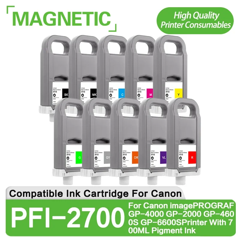 PFI2700 PFI-2700 Compatible Ink Cartridge For Canon imagePROGRAF GP-4000 GP-2000 GP-4600S GP-6600SPrinter With 700ML Pigment Ink