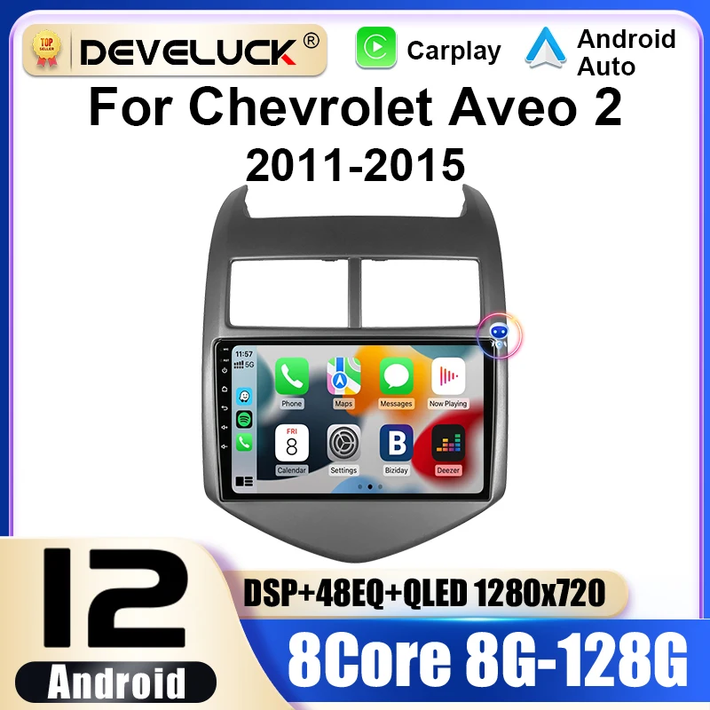 

2 Din Android 12 Car Radio For Chevrolet Aveo 2 Sonic T300 2011 -2015 Multimedia Video Player GPS 4G Carplay Auto Stereo RDS DVD