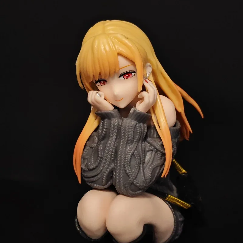 New 13cm Kitagawa Marin Squatting Pose My Dress Up Darling Beauty Girl Model Desktop Ornament Collectible For Anime Fans