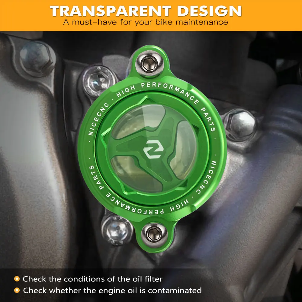 NICECNC Per KAWASAKI KX450 2016-2025 KX450X 2022-2024 KX450SR 2022-2023 Tappo Filtro Olio Motore Tappo di Copertura Moto In Alluminio