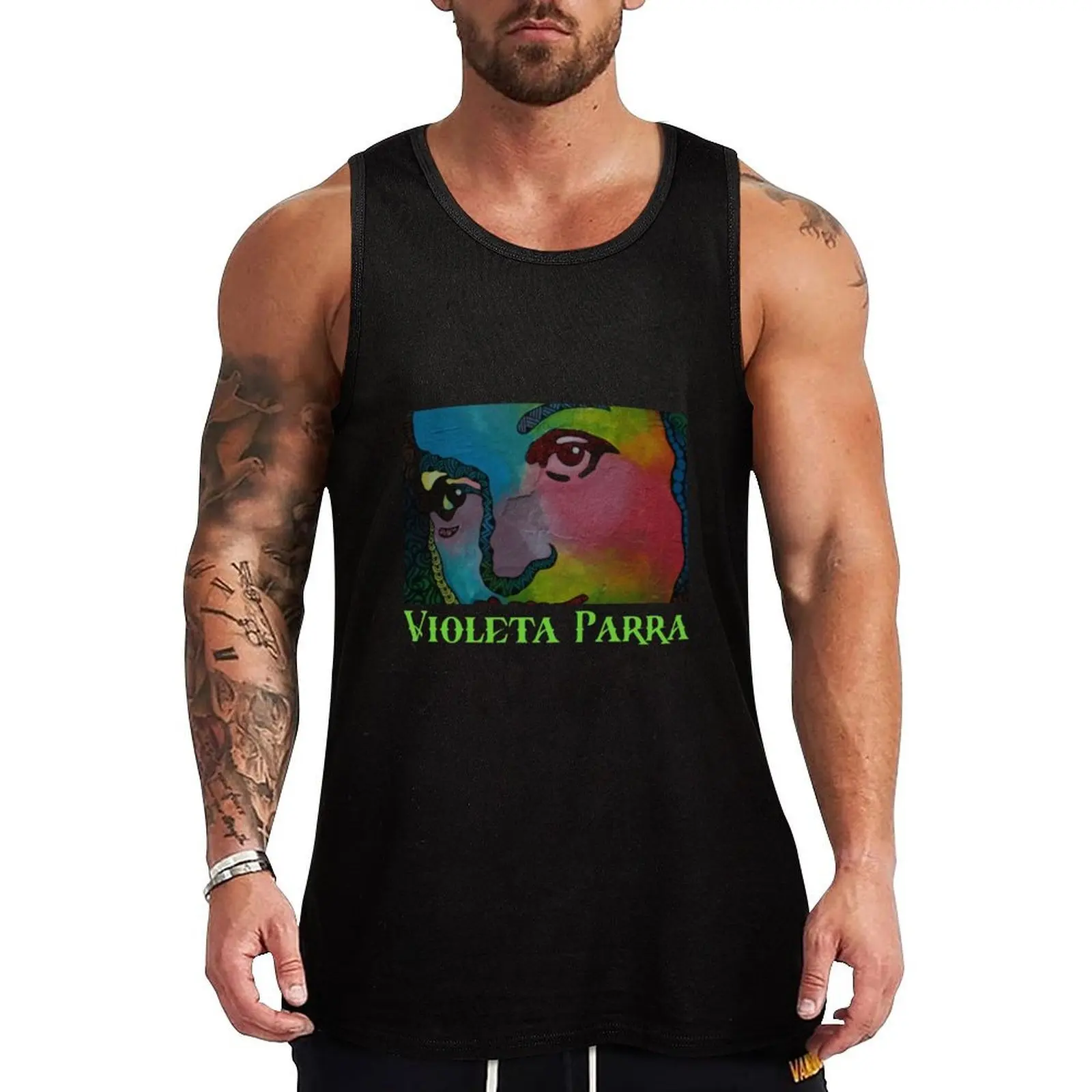 Camiseta sin mangas con estampado de Violeta Parra, camiseta básica de algodón sin mangas