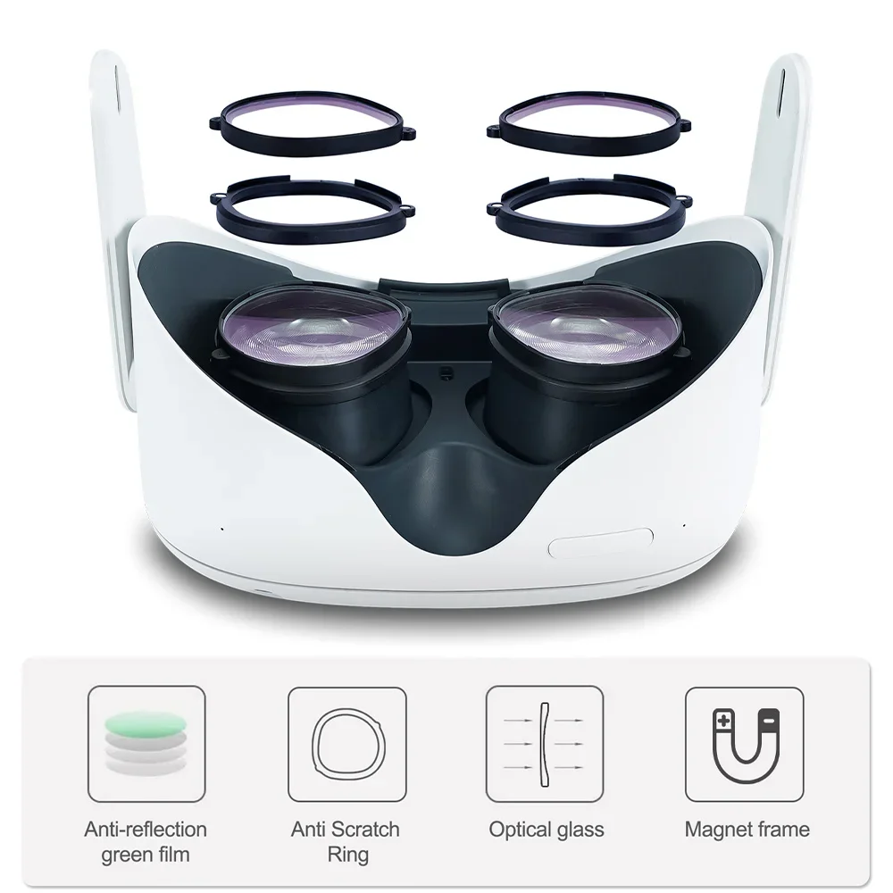 Cận Thị Chống Ánh Sáng Xanh Từ Kính Mắt Ống Kính Miếng Lót VR Đơn Thuốc Ống Kính Cho Oculus Quest 1/2 Kính Bảo Vệ Phụ Kiện