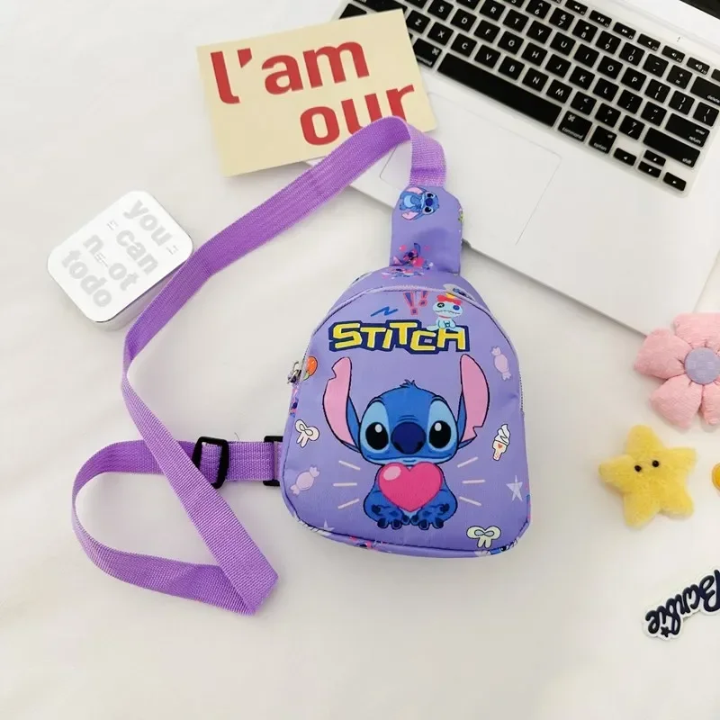 Sac de poitrine Disney Stitch pour enfants, sac à main, cartables, dessin animé, sac à bandoulière lancé, portable, anime, CAN o & Stitch, cadeaux