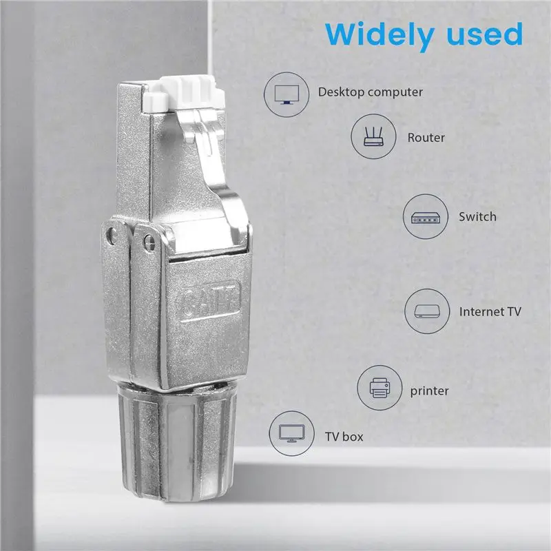 AAAEL-2 Pcs For RJ45 CAT7 Connectors Tool Free Shielded Toolless Modular Network Plug For Installation Cable