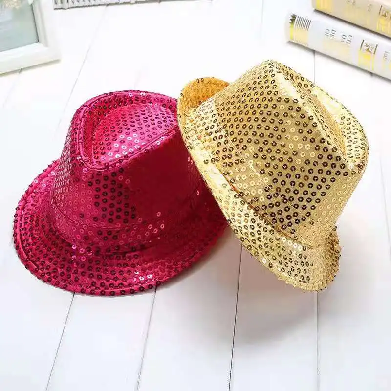 Cosplay Hat Child Adult Cap FreeShipping JAZZ Michael Jackson Sequin Dance Perform Stage Gifts Funny Toy Lovely Fashion Party