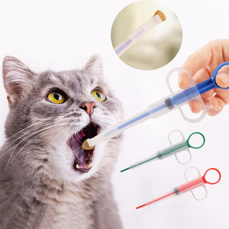 Pet Pills Applicator Cats Dogs Syringe Medicine Feeder Insect Repellent Supplies Can Clip Pills Pet Dog Cat Tube Feeder