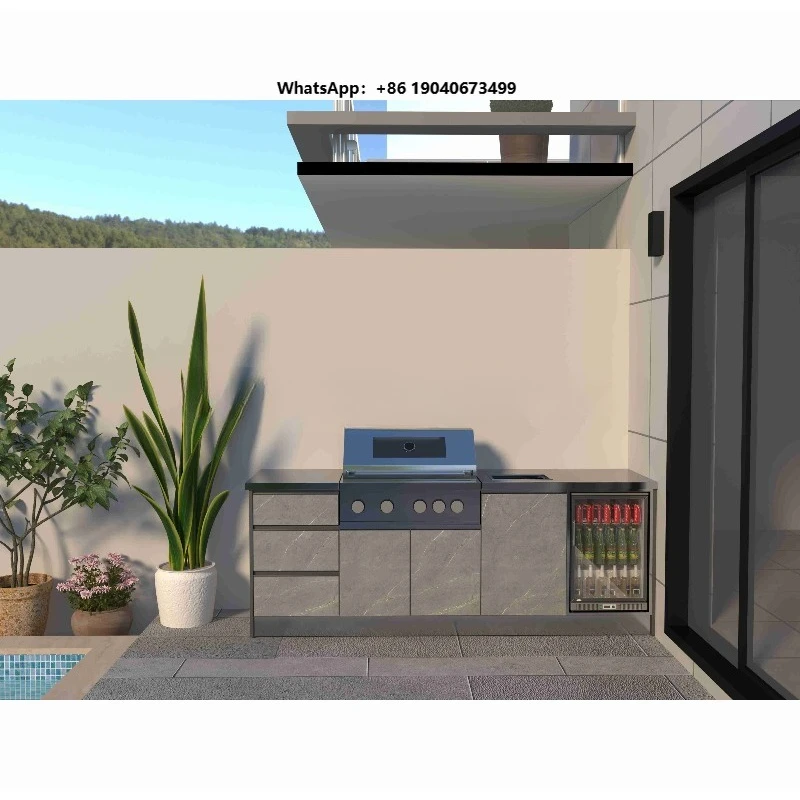 High Quality 304 Stainless Steel Outdoor Waterproof  Cabinet with Grill XH
