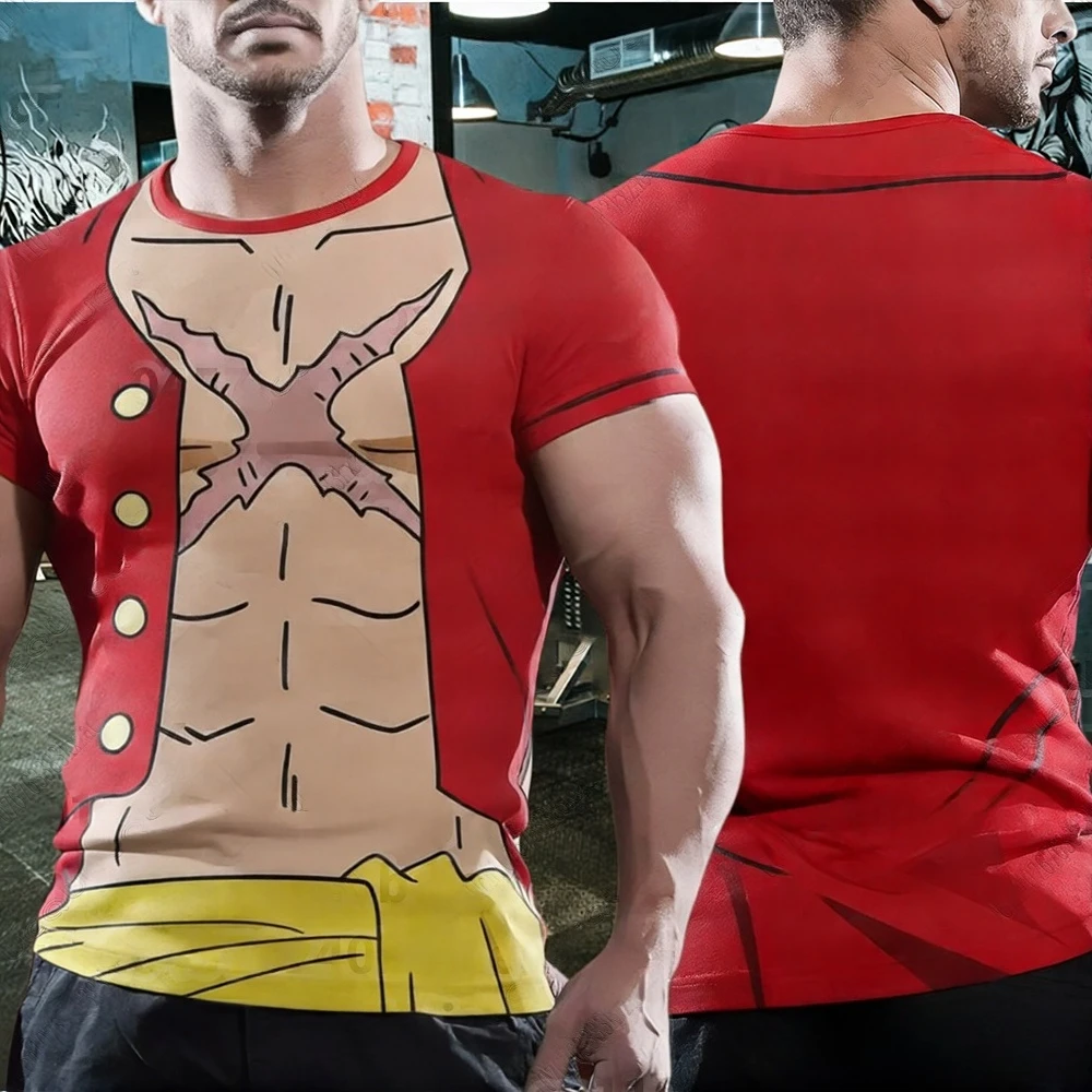 2026 Summer New Arrivals Luffy Cosplay T-shirt One Piece 3D Printed Men's Women Short Sleeved Top Fashion Casual Kids Tee Shirt