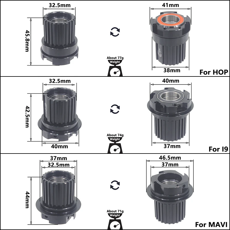 Bicycle Micro Spline Freehub MTB Hub Body Driver MS 12 Speed Cassette Core Mountain Bike Hub Clips Freehub End Cap Adapter