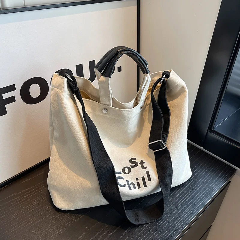 Canvas Women Tote Bags Large Capacity Fashion Female Shoulder Bag Commuting Carrying Bag Casual Designer Handbag Shopper Bag