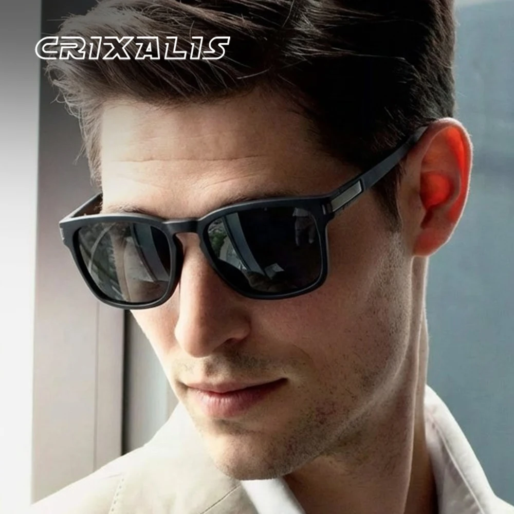 CRIXALIS Polarisierte Sonnenbrille Männer Quadratische Klassische Marke Fahren Sonnenbrille Bunte Beschichtung Objektiv Angeln Brillen für Männer/Frauen
