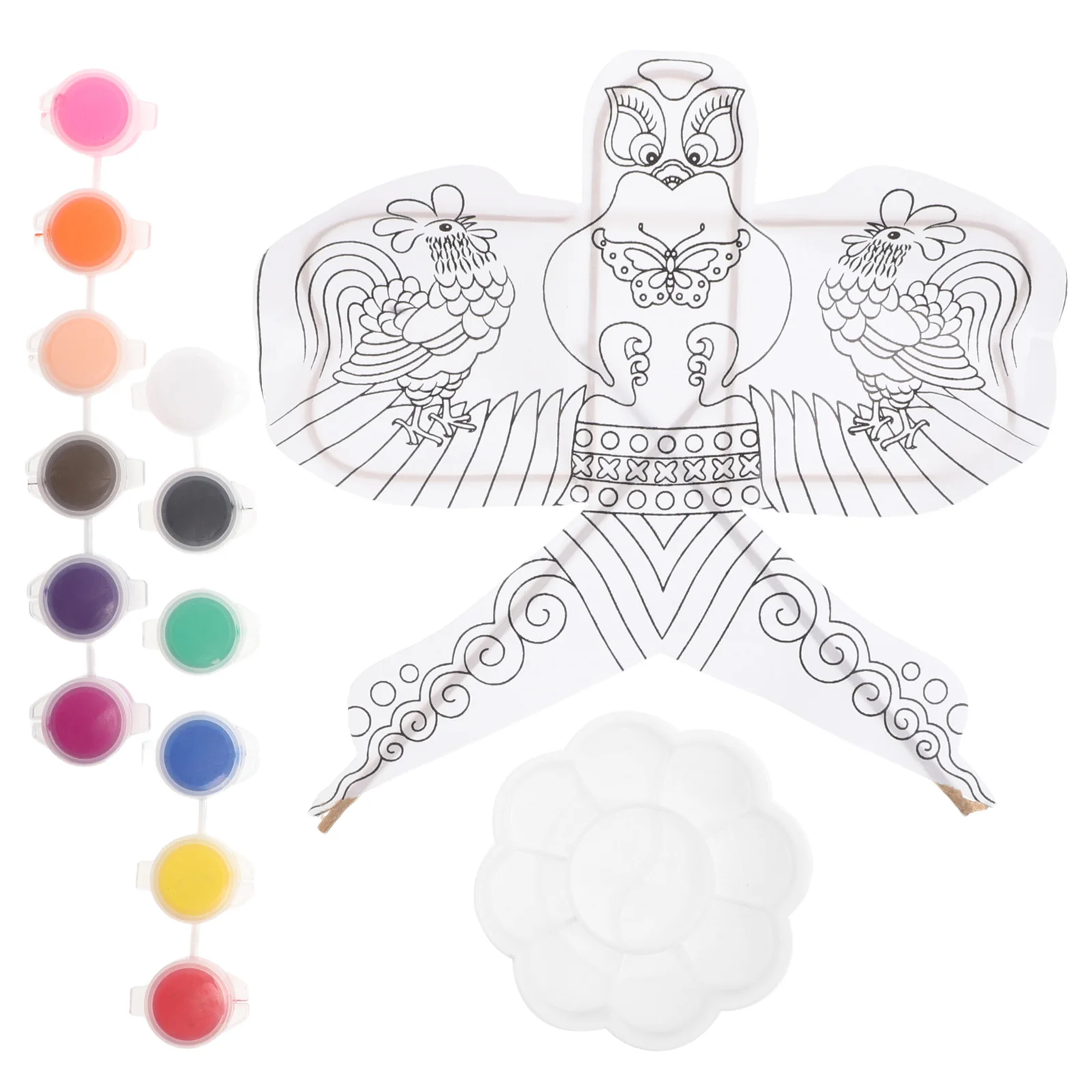 

Painting Coloring Kites for Kids Set Chemical Fiber Cloth Blank Decorating Child