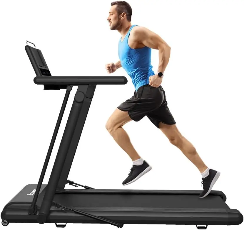 

Foldable Treadmill for Home Use, Wide Shock Absorption Deck for Walking or Running, 300 lbs Weight Capacity, Preset Programs,