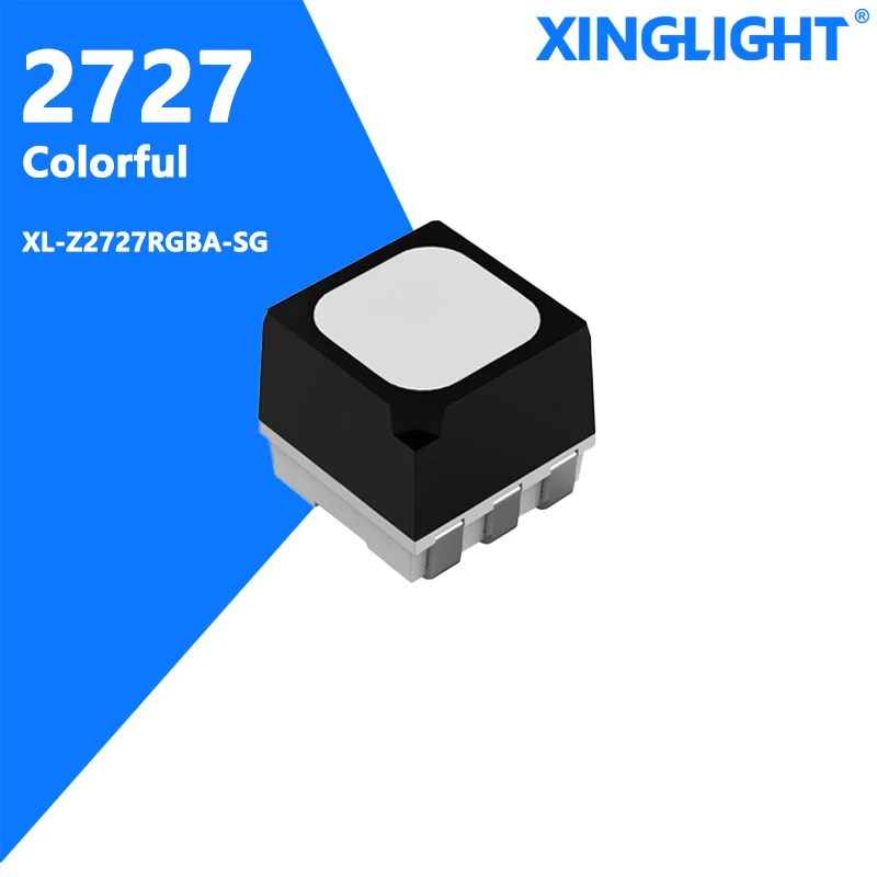 

XINGLIGHT 100pcs 2727RGB Led Bead Ultra-High Bright Colorful 5V Light-emitting Diode Black Matte Packaging Hexapod Surface Mount