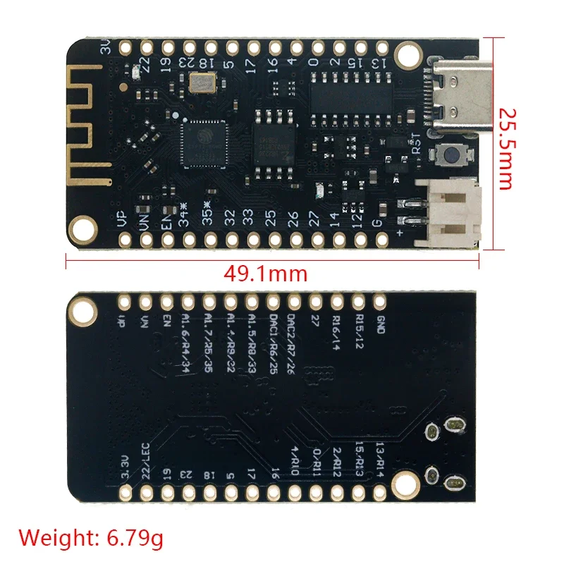 ESP32 Lite V1.0.0 Плата разработки Wi-Fi Bluetooth ESP32 ESP-32 REV1 CH340G MicroPython 4 МБ Micro/TYPE-C USB для Arduino