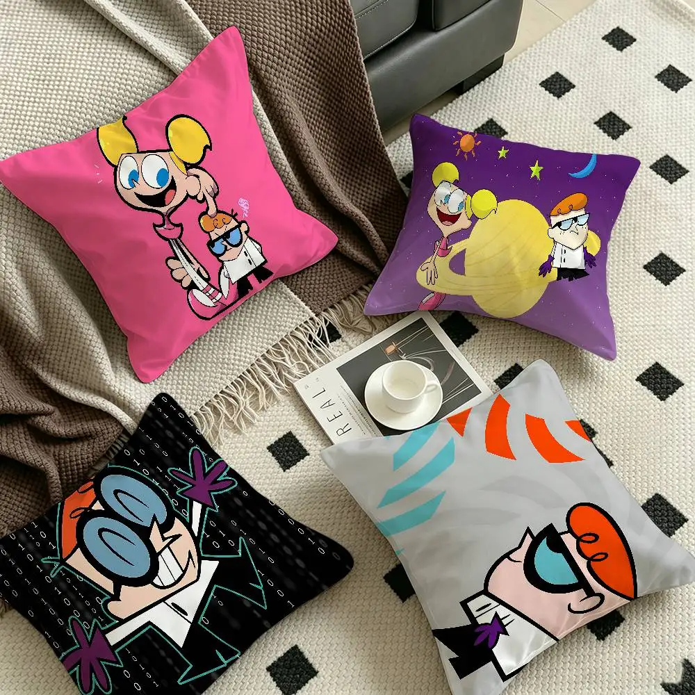 Cartoon D-Dexters Laboratory Cushion Cover Pillow Cover Decor Pillowcase Printed Cushion Case for Couch