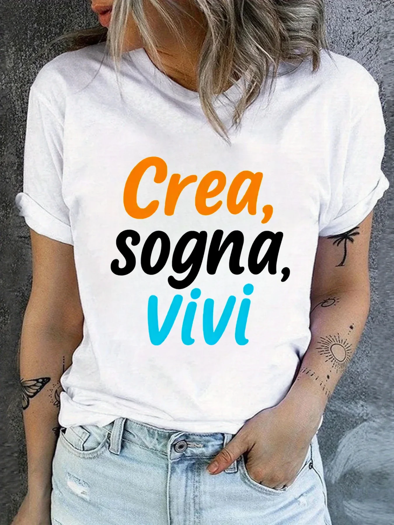 Crea, Sogna, Vivi bedrukte casual patronen, modieuze dameshoodies, vakantie-outfits