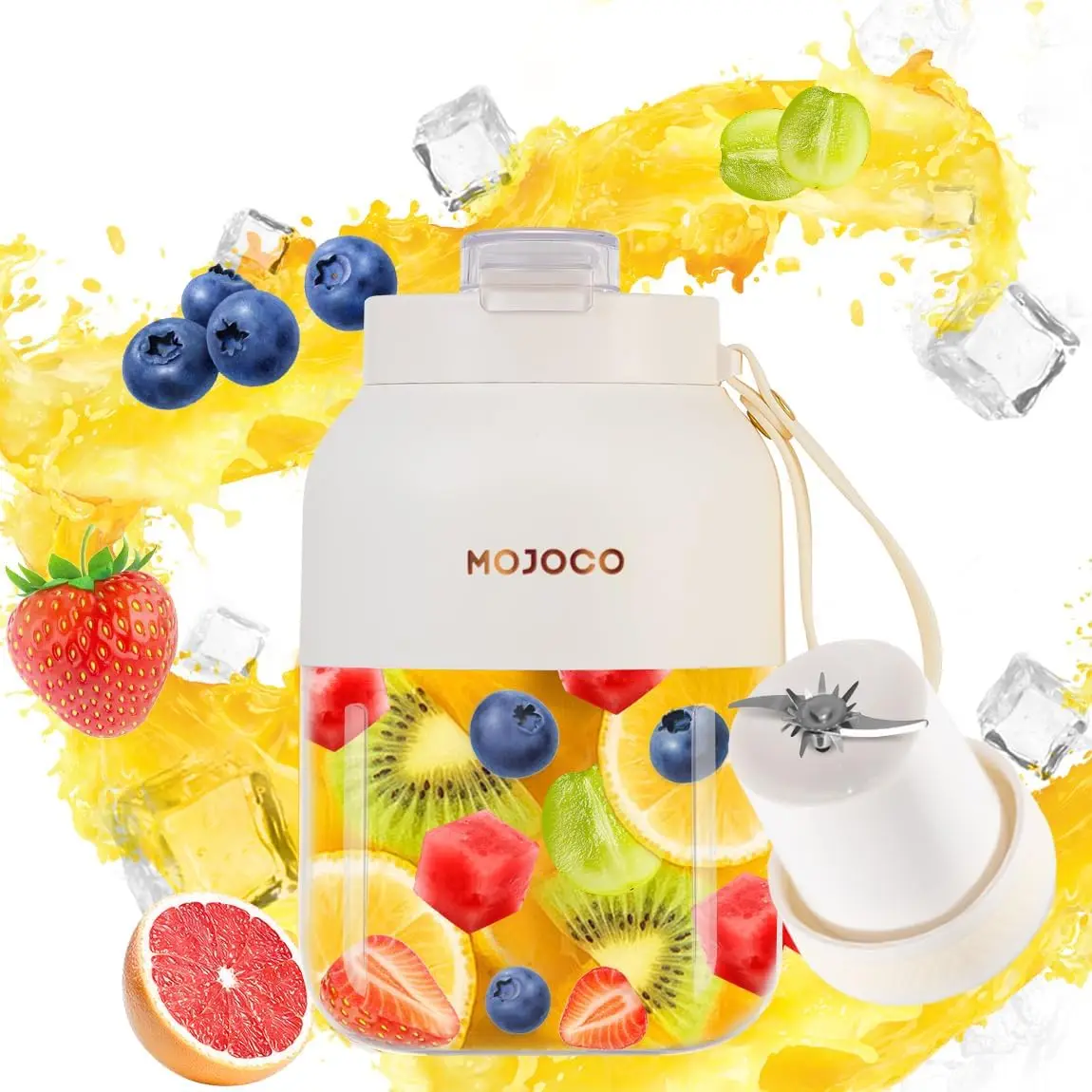 

Портативный беспроводной блендер емкостью 24 унции с лезвием из нержавеющей стали для смузи, коктейлей, тренажерного зала, путешествий, офиса, кемпинга