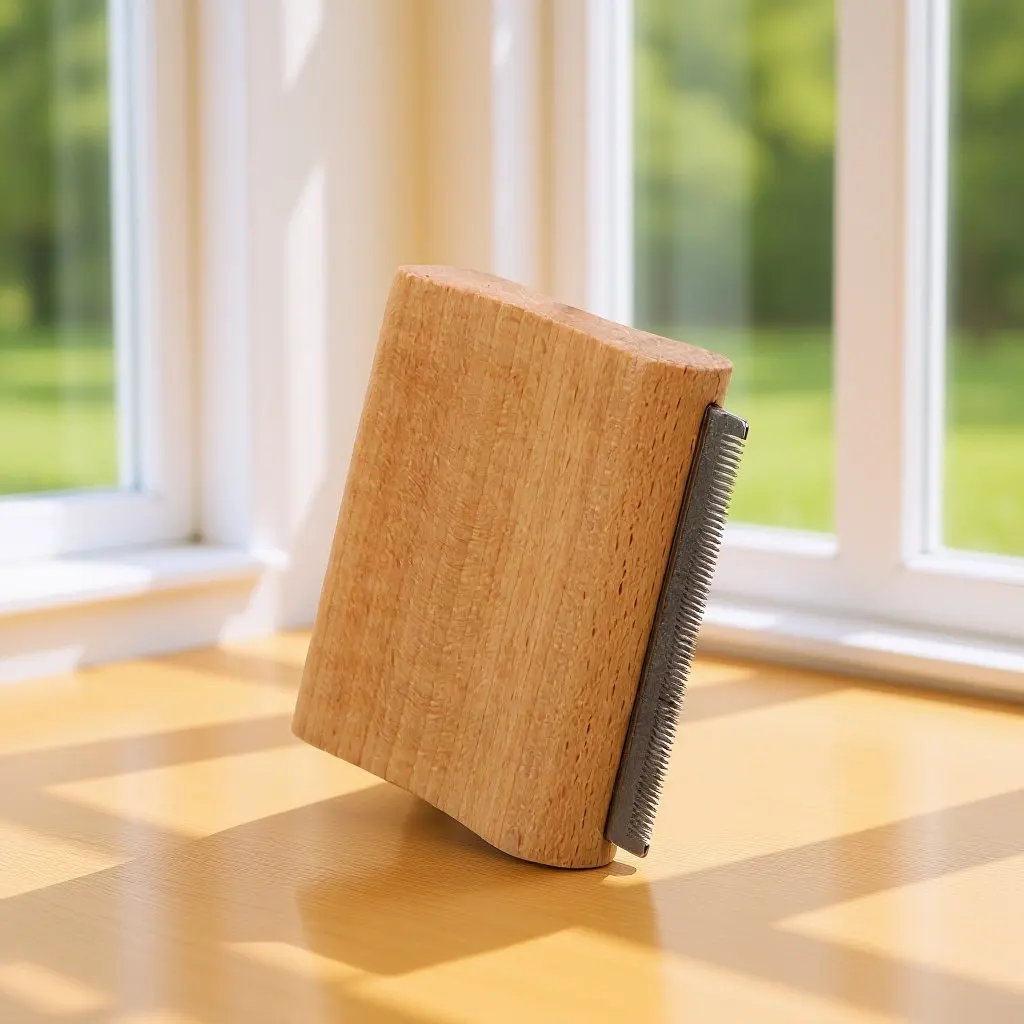 

Щетка для ухода за лошадьми из нержавеющей стали с изогнутыми щетинками и деревянной ручкой, удаляет грязь и шерсть, для ухода за скотом, щетка для вычесывания лошадей