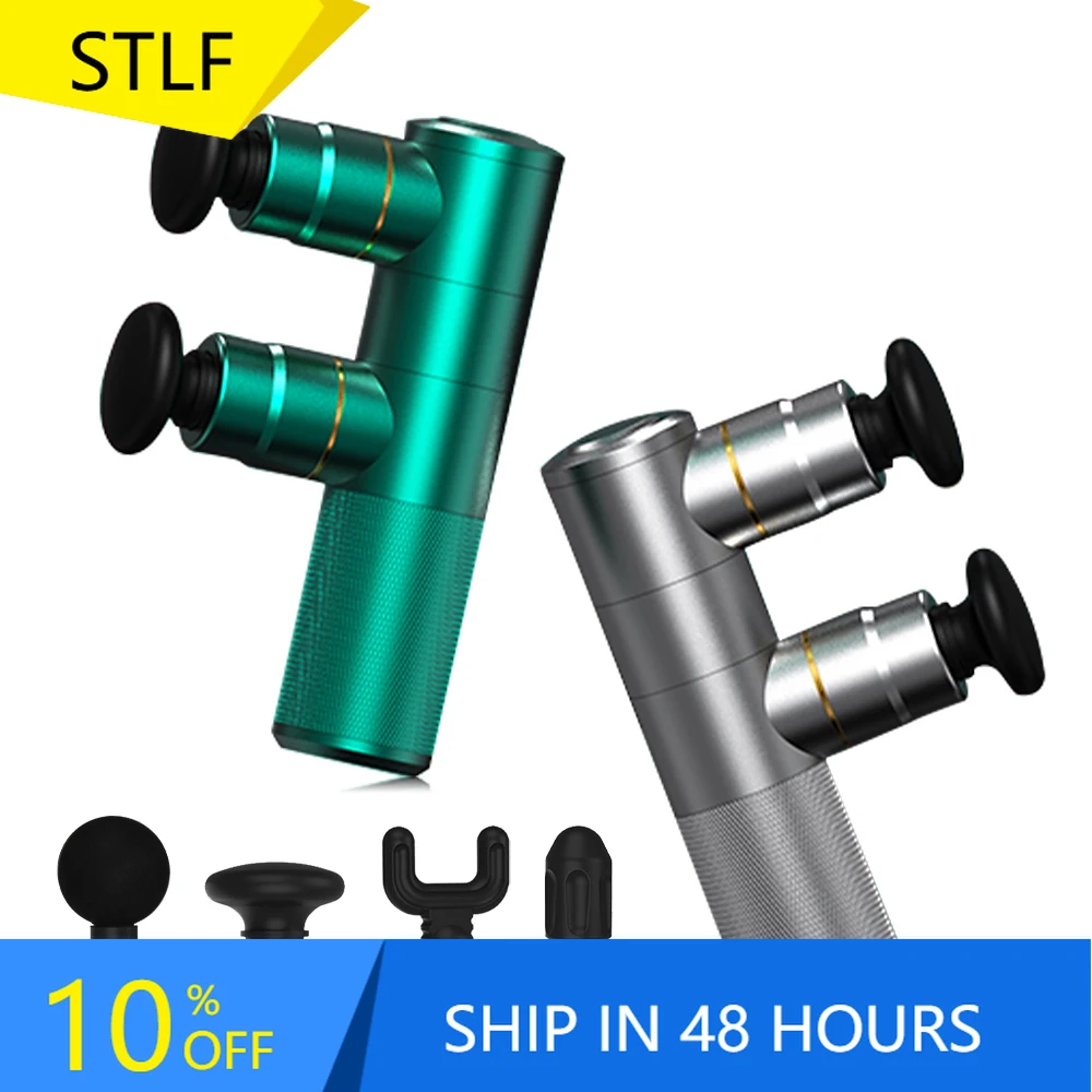 

STLFJMK женский портативный дорожный электрический мини-массаж для глубоких мышц тела, фасции, тренажерный зал, небольшой USB-беспроводной вибрационный массаж с двойной головкой