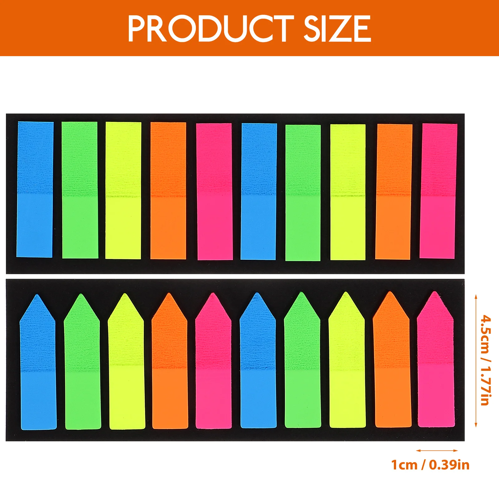 2Sets Fluorescent Sticky Tabs Writeable Index Flags for Fast Page Reference Book File Planner Marker School Study Aids