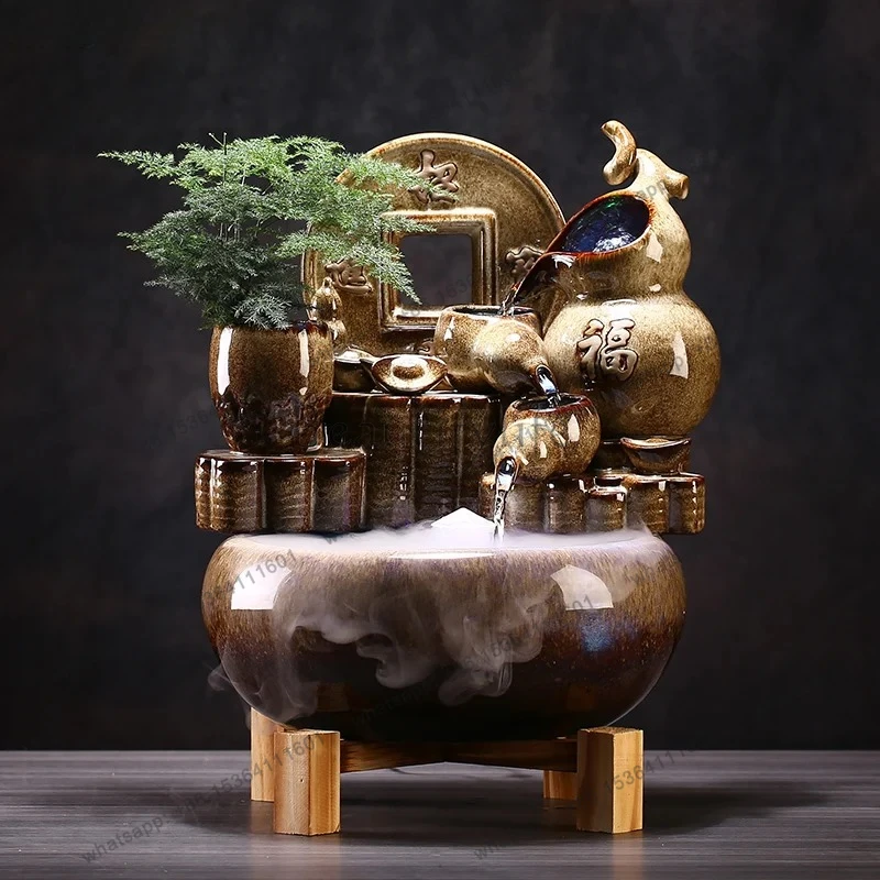 Flowing Water Wealth Ornament Fortune Ball Living Room Fish Tank Circulating Water Feature Office Ornament