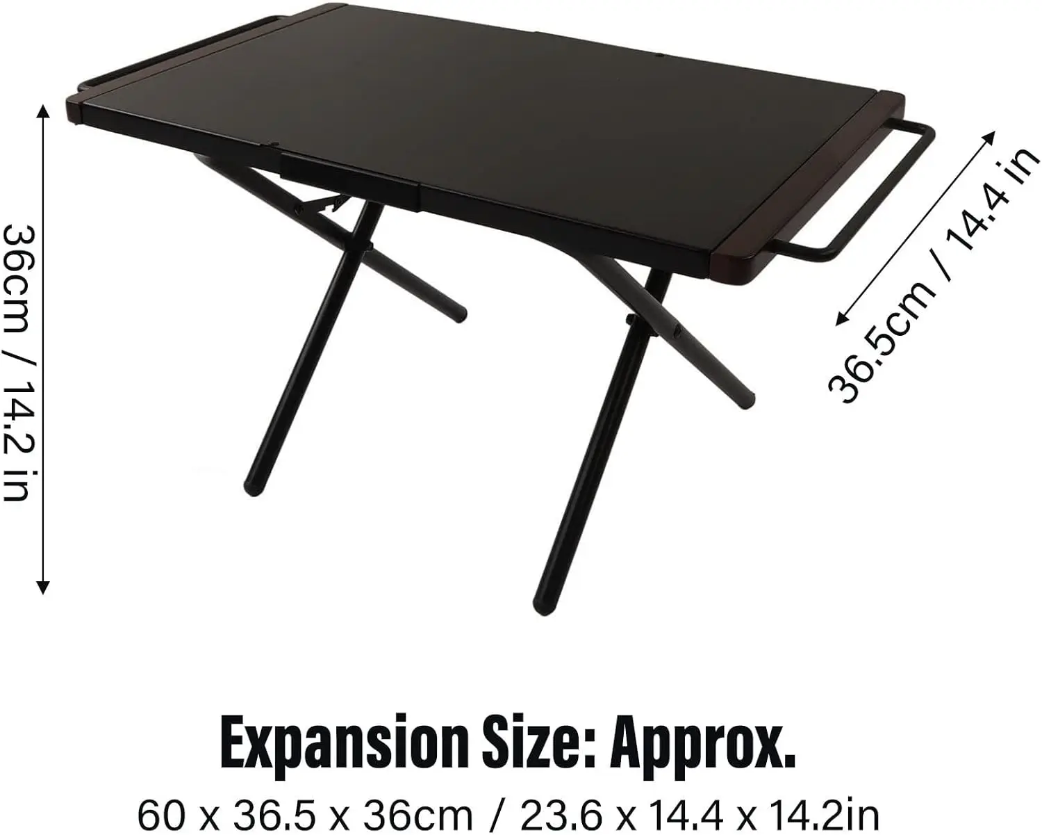 Folding Camping Picnic Table Alloy Steel Beech Wood Rectangular Portable Outdoor Furniture Hanging Side Pipe Sturdy Lightweight