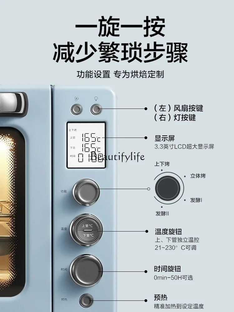 Horno eléctrico automático de gran capacidad, horno especial con control de temperatura independiente, 49L, T752