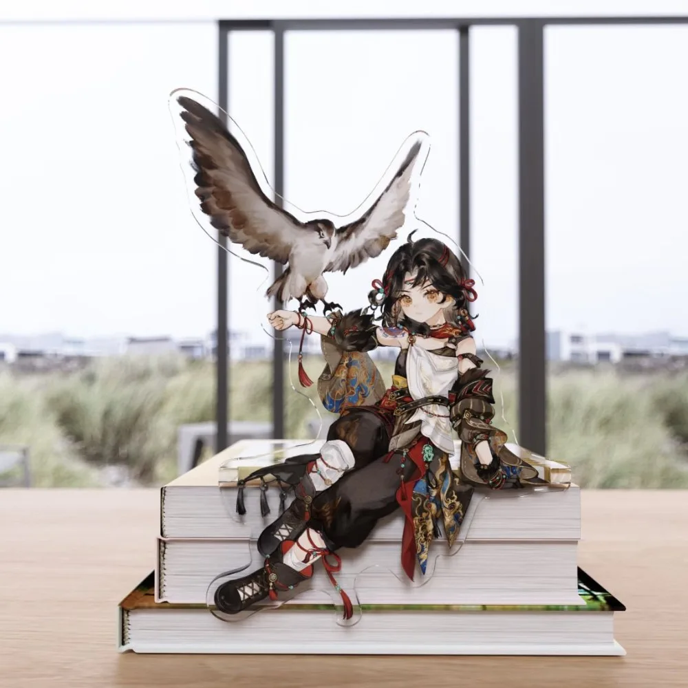 Game JX3 Sitting Beggar's Sect Posture Acrylic Signboard Stand Figure Model Desktop Holder Ornament Collection Gift Keychain