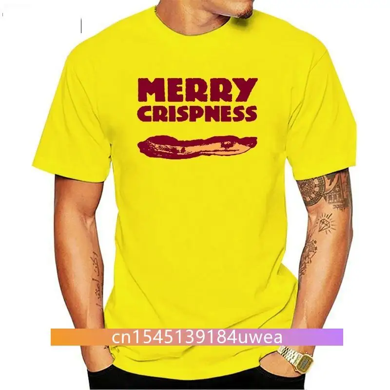 New Merry Crispness Bacon Gift Food Party Holiday Funny Christmas-Mens T-Shirt