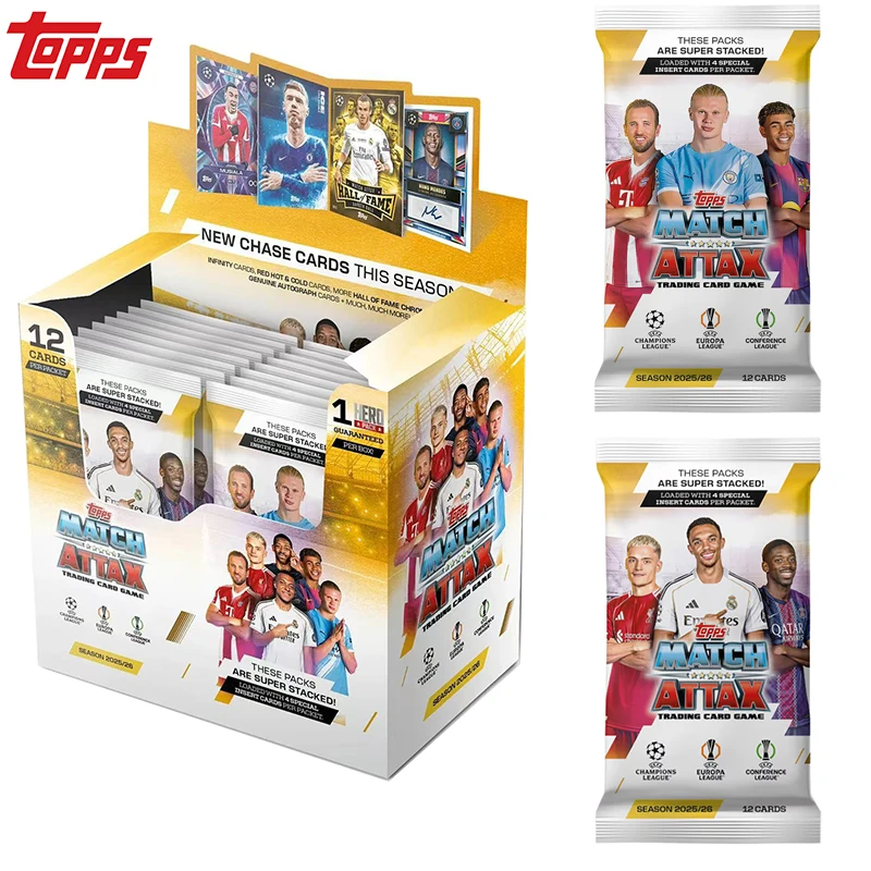 

СОВЕРШЕННО новый сезон Topps UCC Match Attax 2025/26, бустер Pack, игровая коллекционная карта, каждая упаковка, содержит 12 карт