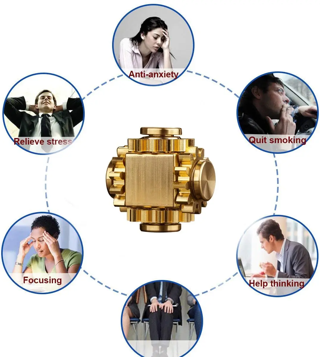Fidget Gear Spinner Metal Brass Fidget Cube Spinner 4 Gears Figity Finger Games EDC Desk Toys Metal Gear Gyroscope Figet Spiner