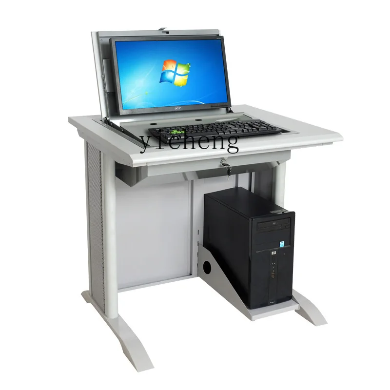 Zws Computer Desk Student Data Center Computer Flip Desk Multimedia Classroom New Desk