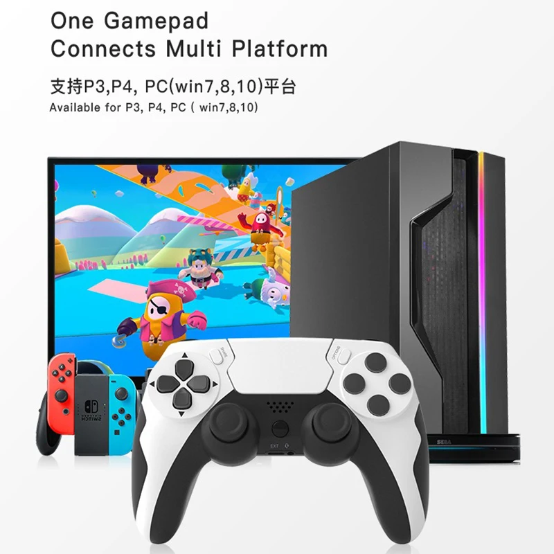 P48 Wireless Gamepad with Six Axis Gyroscope Game Controller For PS4 PS3 Console Wins 7 8 10 Dual Vibration PC Joystick