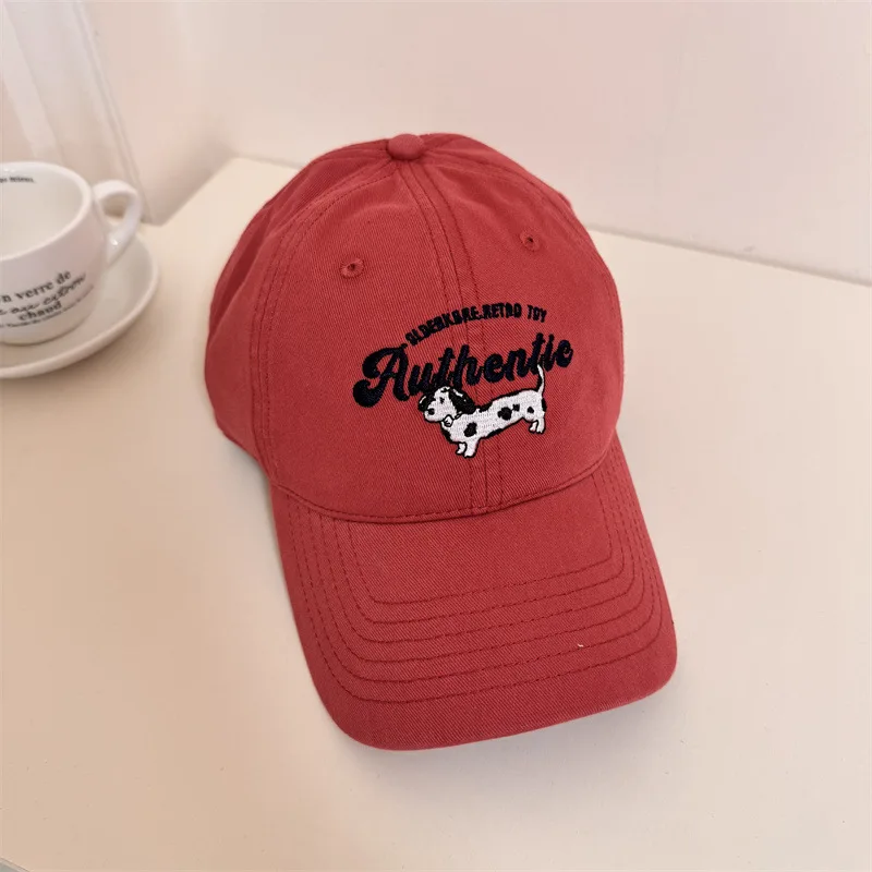

cute baseball cap for women men summer caps sun hats spotted dog cartton embroidery