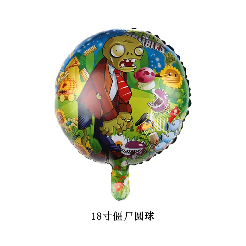 New Cartoon Hot Plants Vs Zombies Aluminum Foil Balloon Set Party Decoration Birthday Venue Decoration Gifts - view 5
