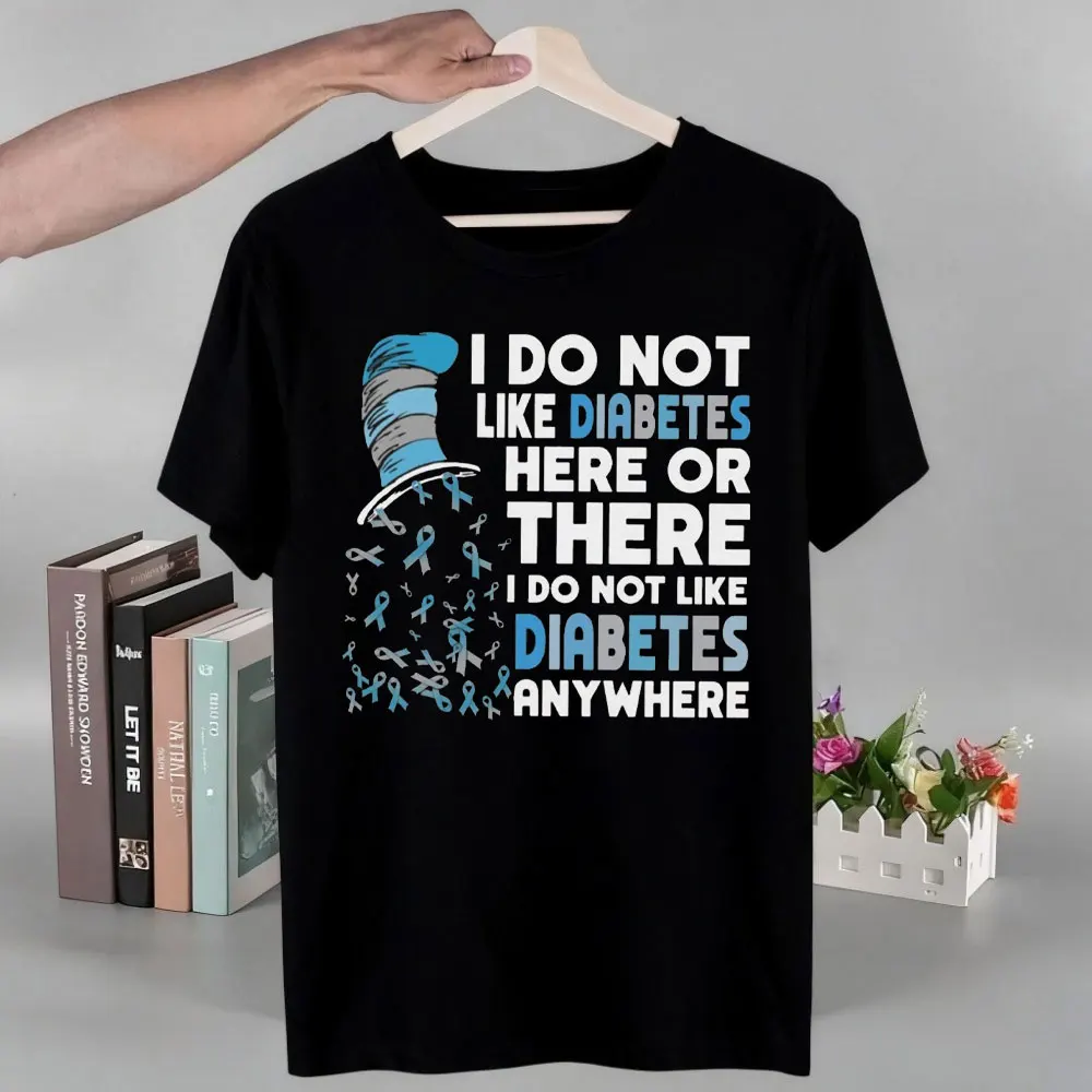 

Футболка с информацией о диабете «Я не как диабет», дизайнерская одежда, удобная индивидуальная мужская футболка унисекс с круглым вырезом