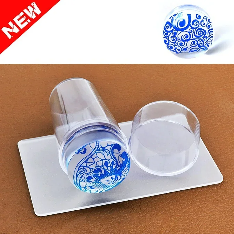 Silikon Transparent Nail Art Stamping Kit DIY Französisch Maniküre Platte Stempel Polnischen Schablone Vorlage Siegel Stamper Schaber