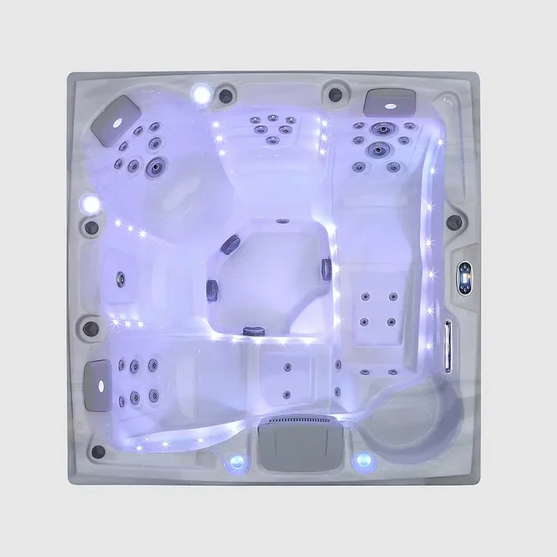 5 Person 2 Loungers Hot Tub - High-Efficiency Balboa Control System with Dual Insulation & Rapid Heating for Cold Climates.