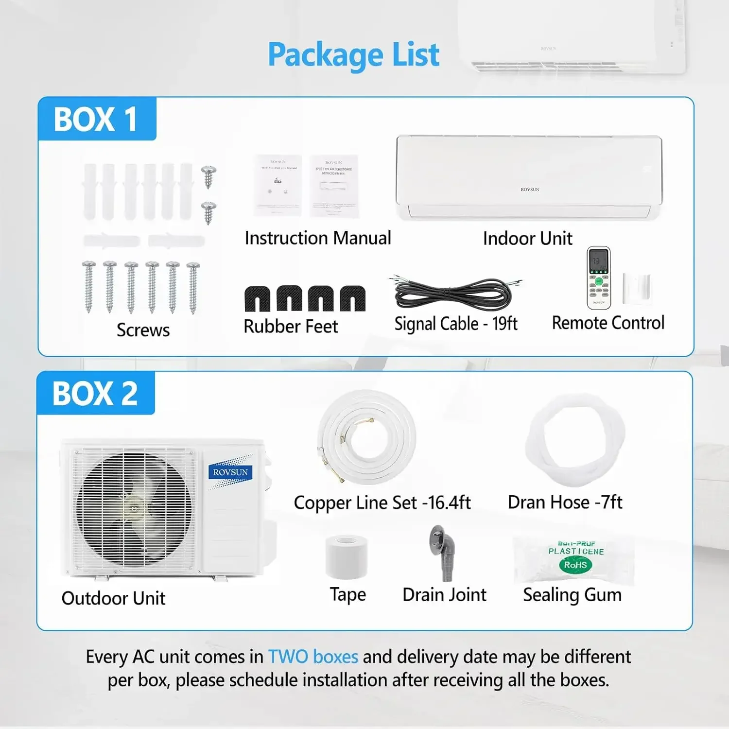 Mini aire acondicionado y calentador dividido de 11000 BTU, unidad de CA de pared sin conductos con inversor de 17 SEER2 230 V para habitaciones de hasta 700 pies cuadrados.