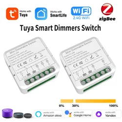 Tuya WiFi ZigBee Dimmer LED Light Smart Dimmers Switch Module Breaker Need Neutral Voice Control Works with Alexa Google Home