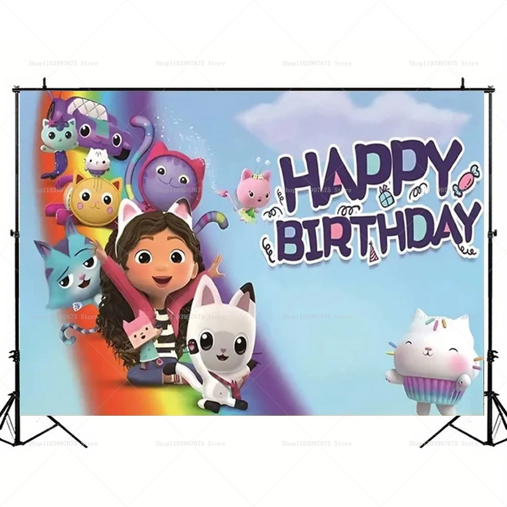 غابي دمية حفلة خلفية الاطفال حفلة عيد ميلاد الديكور التصوير خلفية استحمام الطفل صورة راية كشك الدعائم #6