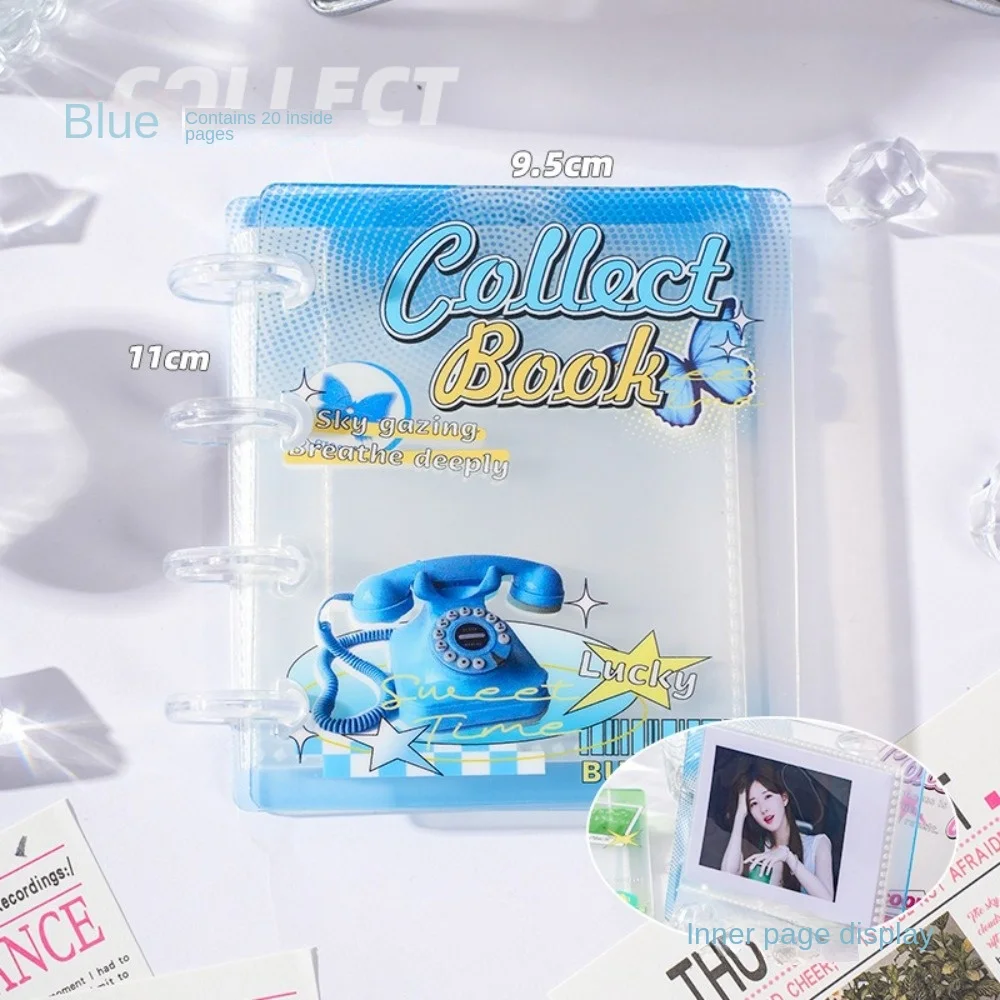 INS Love Card Album PP 3 Inch Idol Card Collect Book with 20 Internal Pages Mini Postcard Book