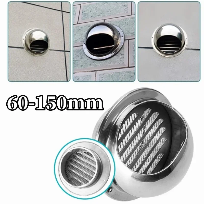 Stainless Steel Wall Ceiling Air Vent Ducting Ventilation Exhaust Grille Cover Waterproof Outlet Vents Cap for Home Hardware