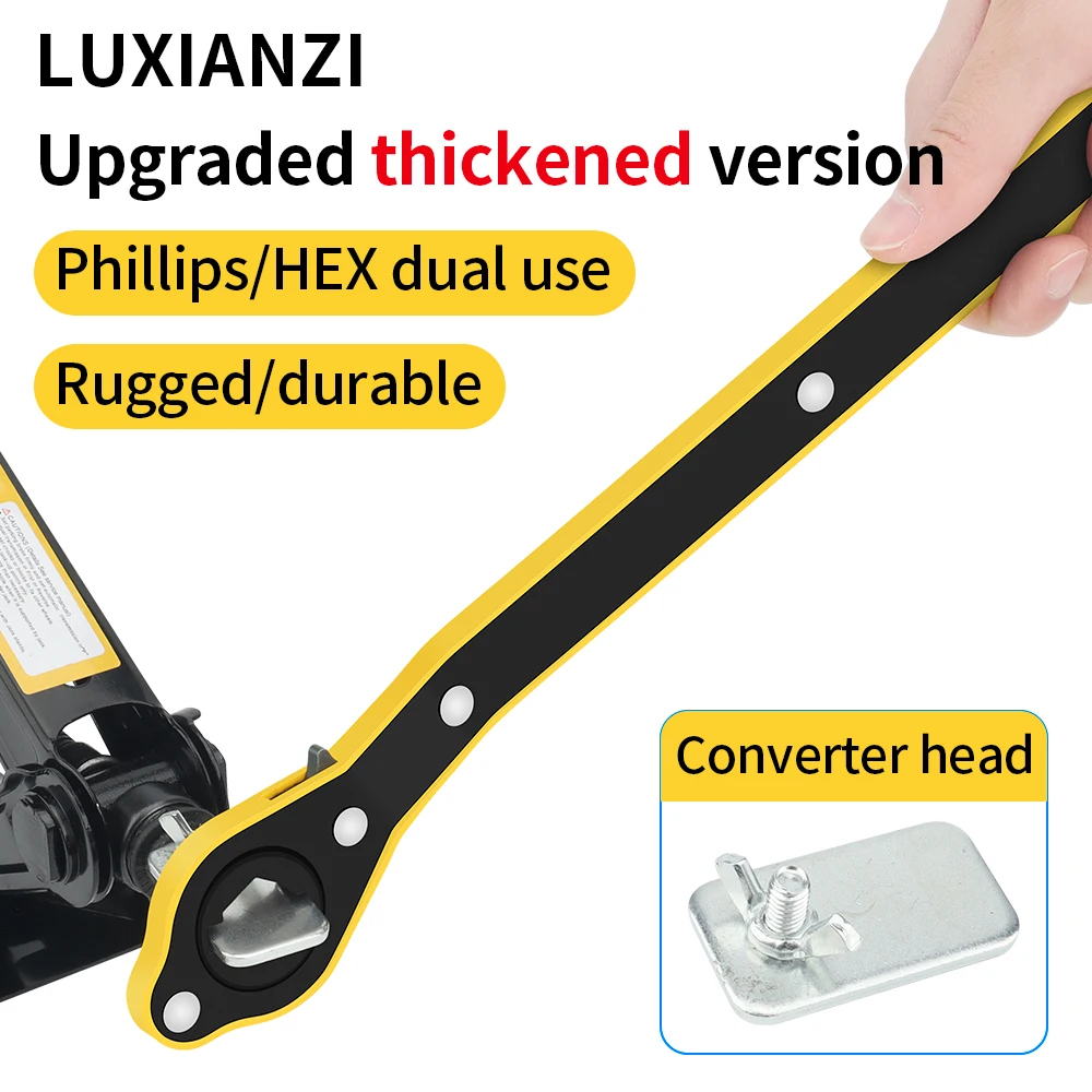 LUXIANZI Universal Car Jack Ratchet Wrench For Garage Tire Wheel Lug Handle Phillips Wrench Labor-saving Car Repair Tool