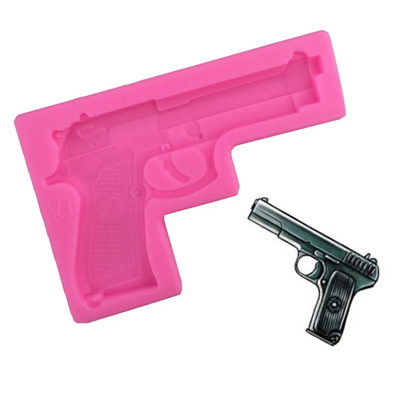 3D Gun Silicone Fondant Mould Chocolate Sugarcraft Cake Mold Baking Tool DIY