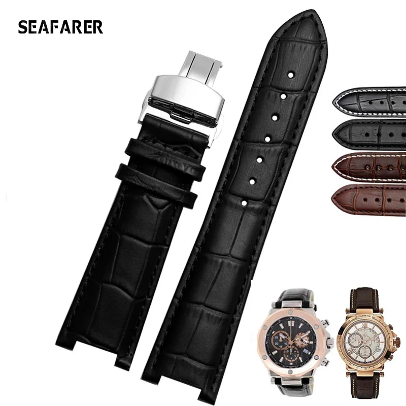 Echt lederen horlogeband لـ GC polsband 22*13 مللي متر 20*11 مللي متر شريط مدبب مع الفولاذ المقاوم للصدأ فليندر المواهب