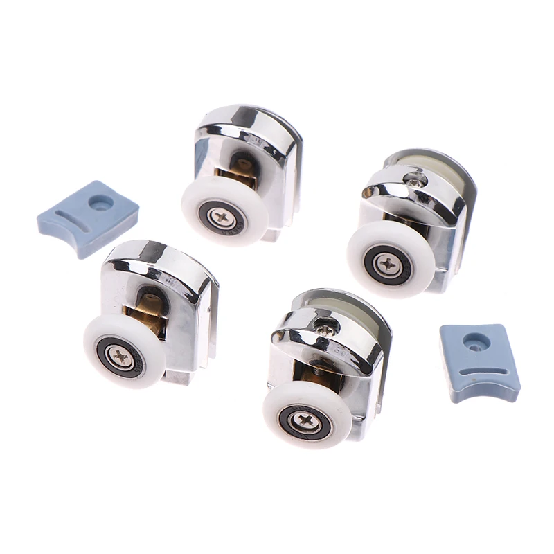 2pcs 23/25mm Zinc Alloy Double-Wheel Sliding Shower Door Roller Bearing Wheel Runners Replacement for 12-14mm glass