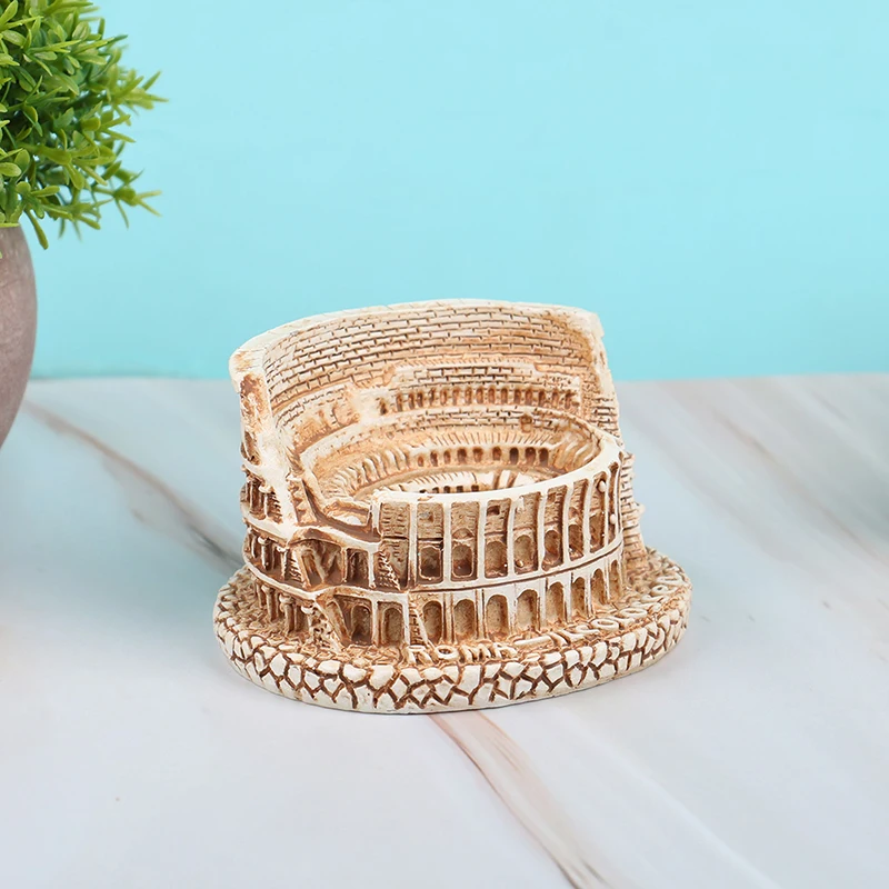 Simulation Ancient Rome Colosseum Resin Mini Statue Sand Table Building Desktop Decoration Classical Architecture Sculpture